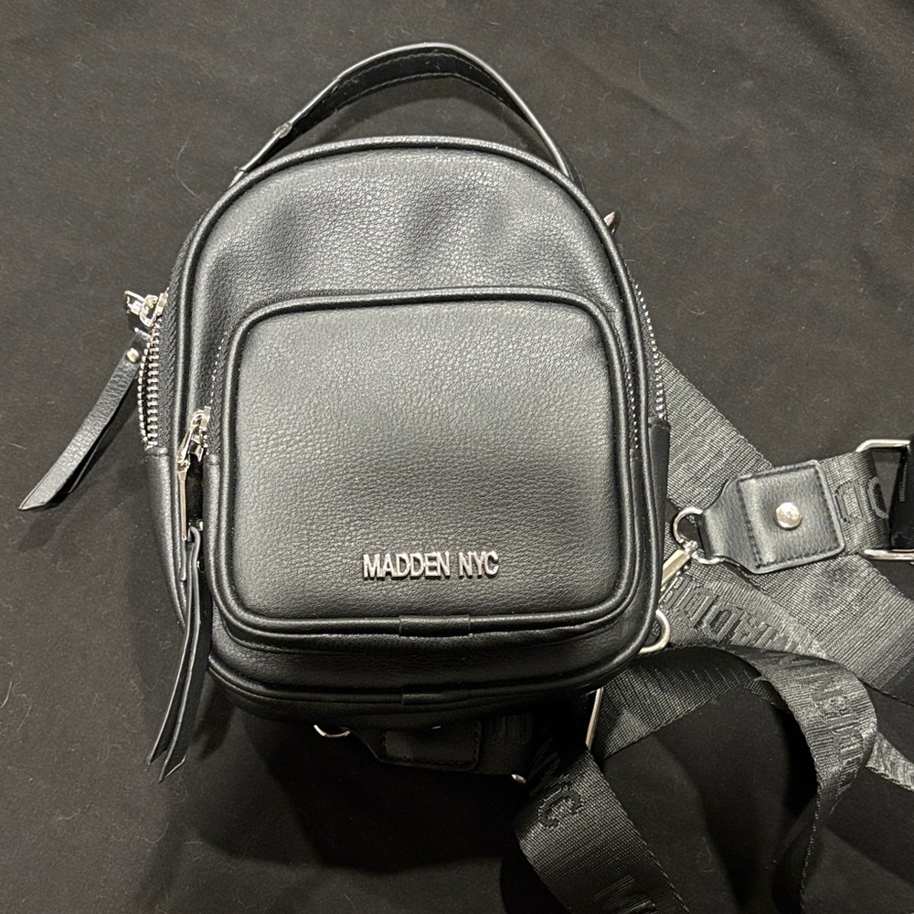Madden NYC Black Mini Backpack Purse